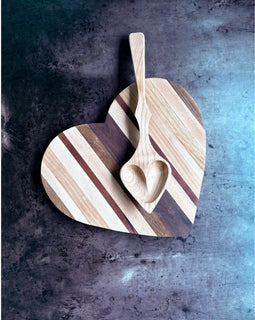 Heart-Shaped Board & Serving Spoon Gift Set