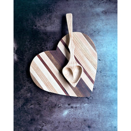 Heart-Shaped Board & Serving Spoon Gift Set