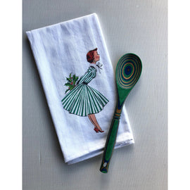 Christmas Kiss  Me Tea Towel and Spoon Gift Set