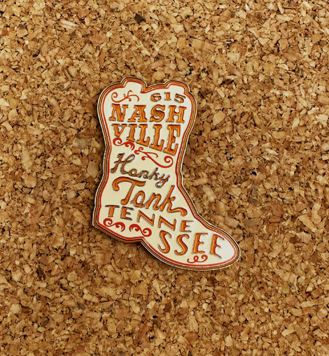Nashville Honky Tonk Tennessee Boot Pin