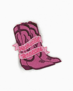 Pink Nashville Tennessee Boot Embroidered Patch