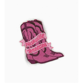 Pink Nashville Tennessee Boot Embroidered Patch