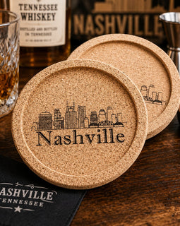 Nashville Skyline Cork Coasters Set of 2