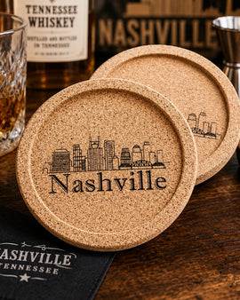 Nashville Skyline Cork Coasters Set of 2