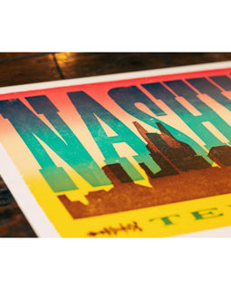 Nashville Sunset Skyline Poster