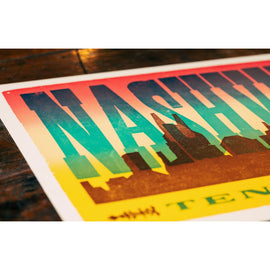 Nashville Sunset Skyline Poster
