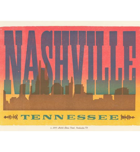 Nashville Sunset Skyline Poster